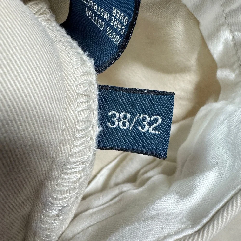 Polo Ralph Lauren Chino Pants Mens Tag 38x32 Fits 36x28 Khaki Classic Flat Front